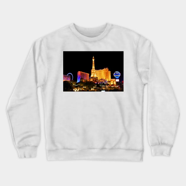 Paris Hotel Las Vegas United States of America Crewneck Sweatshirt by AndyEvansPhotos